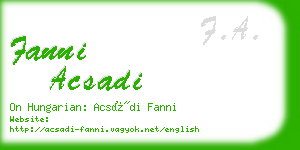 fanni acsadi business card